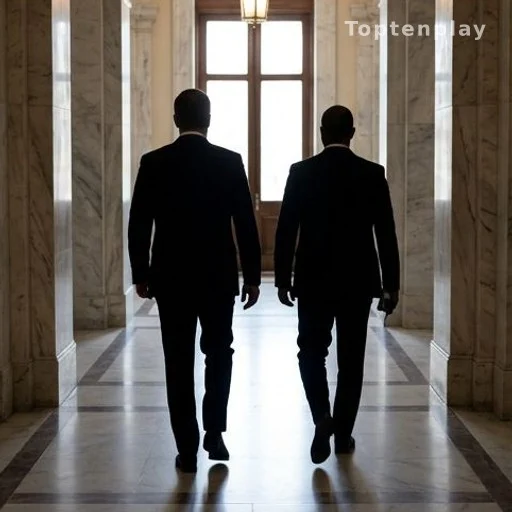 Two senators walking in Capitol corridor, bipartisan Social Security reform effort