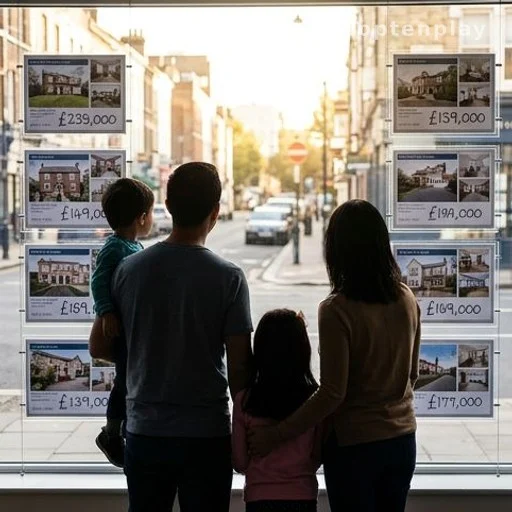 Family looking at housing listings as mortgage rates rise due to fiscal pressure