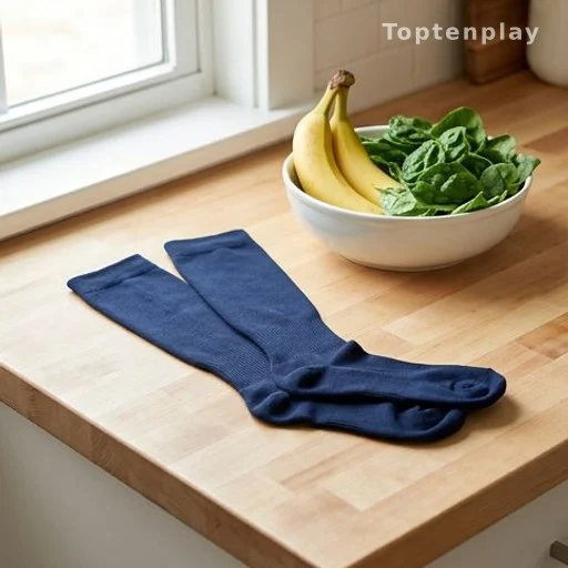 Compression socks and potassium-rich foods for ankle swelling relief