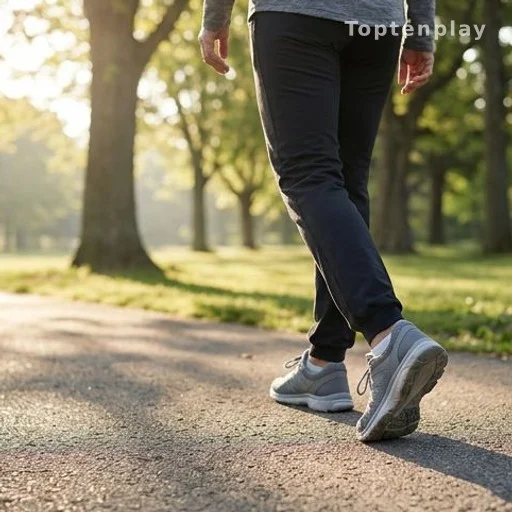 Regular walking exercise to improve circulation and prevent ankle swelling