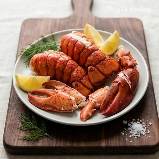 Cooked lobster tails and claws served safely without tomalley, food safety