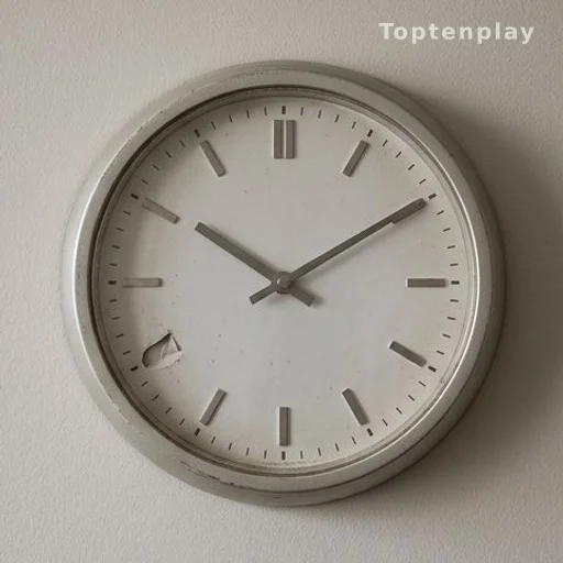 Analog wall clock face with a subtle error on one numeral position
