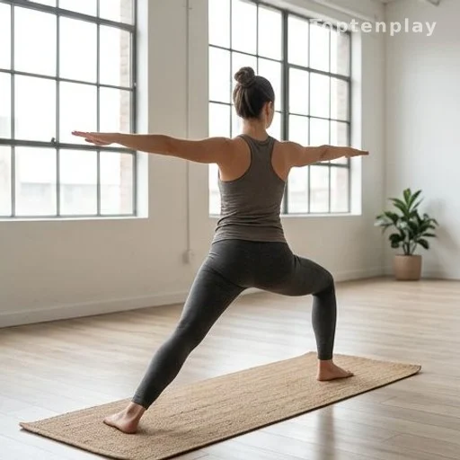 Woman practicing yoga as a healthy alternative to harmful fitness trends