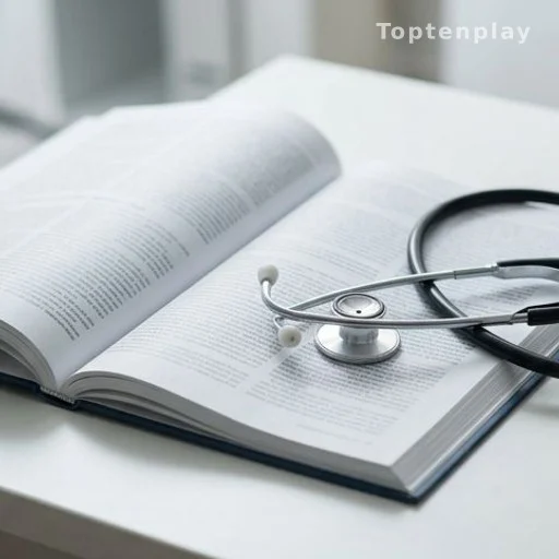 Medical journal and stethoscope on desk, gynecological health research