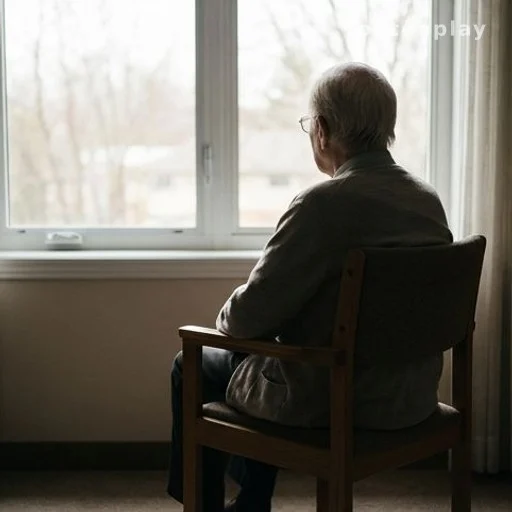 Elderly silhouette at window illustrating memory and dementia risk in AB blood type