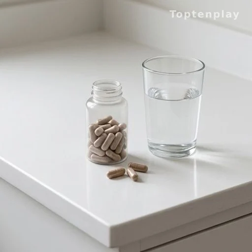 Iron supplement capsules that can darken stool color
