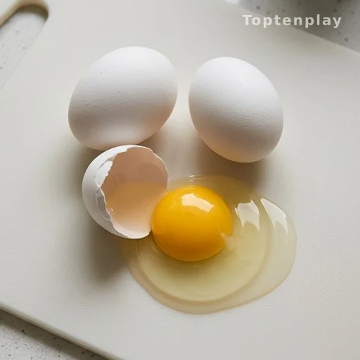 Fresh eggs on kitchen surface illustrating high-protein breakfast nutrition and health benefits