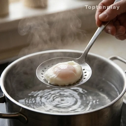 Poached egg preparation method for healthy evening nutrition and sleep support