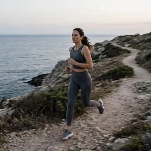 Woman jogging comfortably in sports bra illustrating reduced physical strain