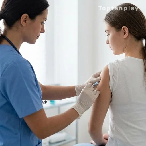 Nurse administering HPV vaccine linked to declining cervical cancer rates