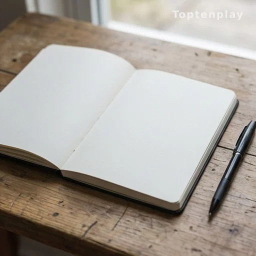 Open notebook on a wooden table representing an unpublished personal document