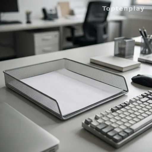 Empty document tray on a journalist's desk awaiting a valid source submission